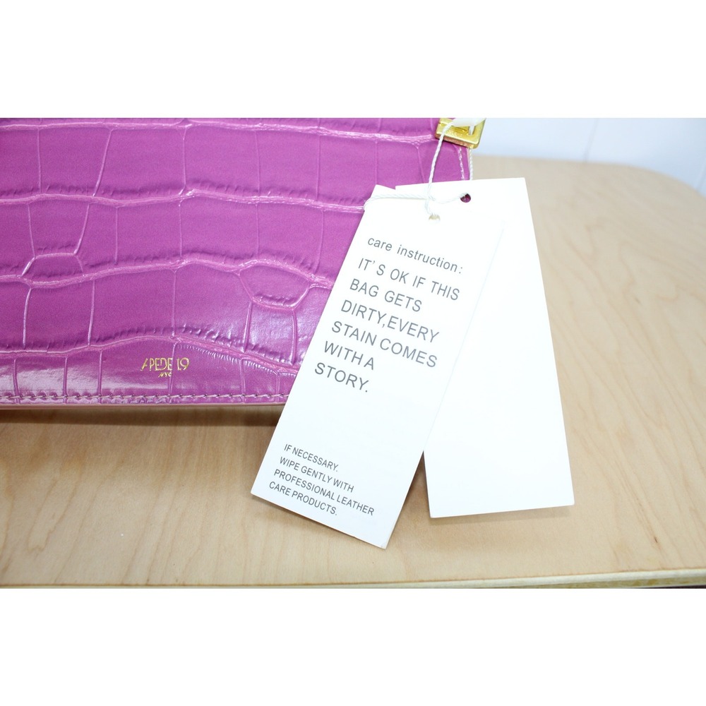Apede Mod Pink Ombre‎ Croc Embossed Shoulder Bag with Gold Hardware NWT - Picture 2 of 7